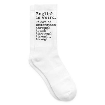 English is weird - Tennissocken - Weiß - Rechts