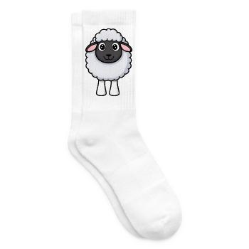Zottel-Schaf Kuschel-Design - Tennissocken - Weiß - Rechts