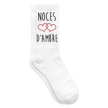 Amber Wedding 34 Jahre Ehe - Tennissocken - Weiß - Rechts