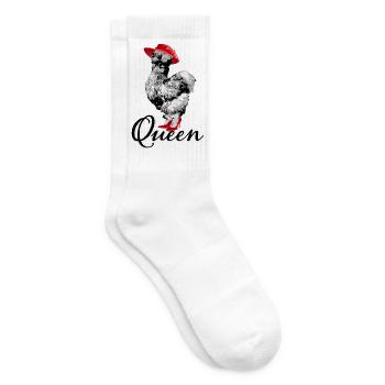 Fans de poulet - Coq - Coq - Poulet de soie - Bio - Chaussettes de tennis - blanc - Droite