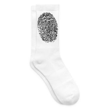 fingerprint Fingerabdruck - Tennissocken - Weiß - Rechts