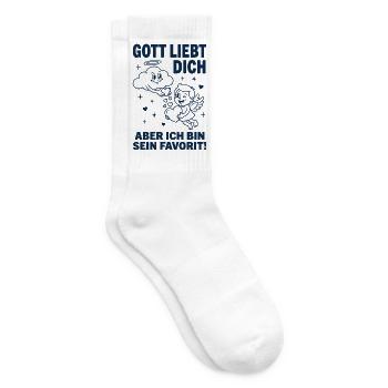 Gott liebt dich Favorit Engel Humor - Tennissocken - Weiß - Rechts