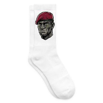 Bordeux Barett Soldier Portrait Vintage Style - Tennissocken - Weiß - Rechts