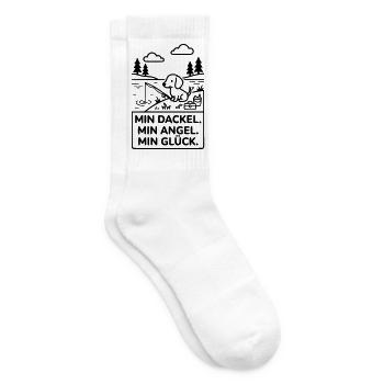 Dackel Angel Glück - Tennissocken - Weiß - Rechts