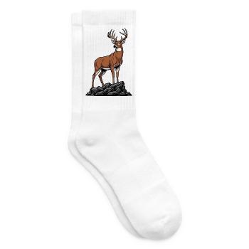 Weißwedelhirsch Majestätische Wilde Natur - Tennissocken - Weiß - Rechts