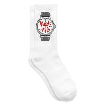 Fuck 9 to 5 Uhr Statement Arbeit nervt - Tennissocken - Weiß - Rechts