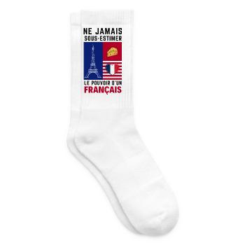 Éiffel et Coeur Français - Chaussettes de tennis - blanc - Droite