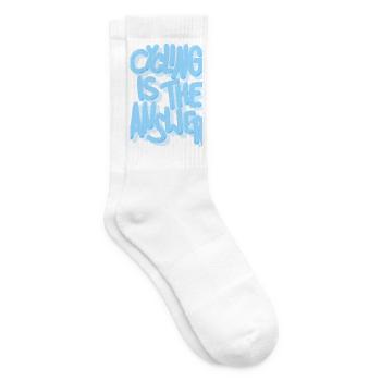 Cycling_is_the_answer_babyblau - Tennissocken - Weiß - Rechts