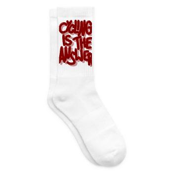 Cycling is the answer weinrot - Tennissocken - Weiß - Rechts