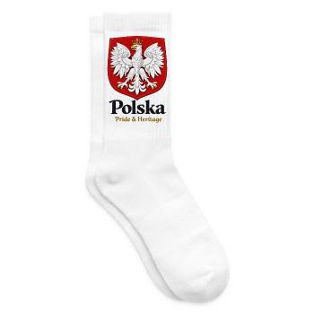 Polska Pride & Heritage – Poland Coat of Arms T-Shirt - Tennis socks - white - Right