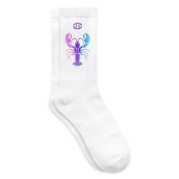 Kristallkrebs mit Sternmotiv - Tennissocken - Weiß - Rechts