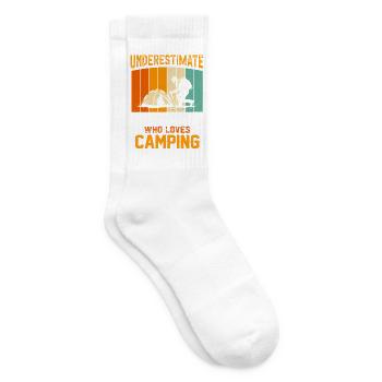 Never Underestimate an Old Man Who Camps - Tennissocken - Weiß - Rechts