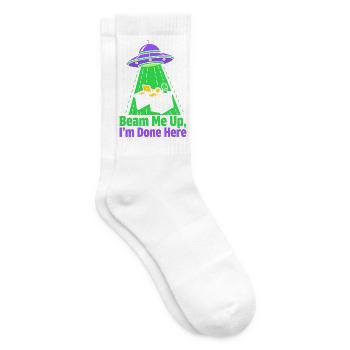 Beam Me Up I’m Done Here - Tennissocken - Weiß - Rechts