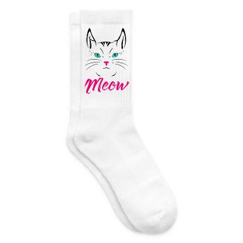 Süßes Katzenmiauen - Tennissocken - Weiß - Rechts