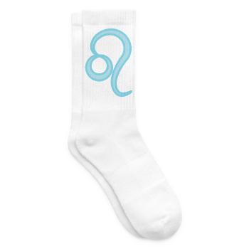 Leo Zodiac Sign Symbol Pastel Blue - Tennis socks - white - Right