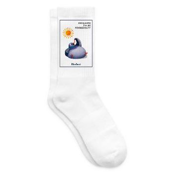 DIE KLEINE TAUBE NIMMERSATT - Herbert - mit Wurm - Tennissocken - Weiß - Rechts