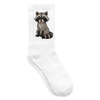Cheerful raccoon cartoon motif - Tennis socks - white - Right