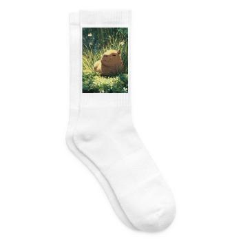 Sun hamster in the grass - Tennis socks - white - Right