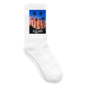 Soirée palmier au coucher du soleil - Chaussettes de tennis - blanc - Droite