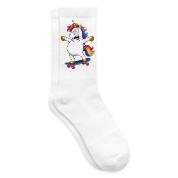 Wobbly Unicorn Skateboard Fail - Tennis socks - white - Right