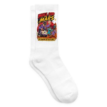 Mall Cop on Mars – Alien Parking Humor - Tennis socks - white - Right
