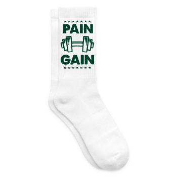 hantel_pain_gain - Tennissocken - Weiß - Rechts