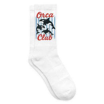 Orcaliebhaber Orcafan Geschenk Schwertwal Wal - Tennissocken - Weiß - Rechts