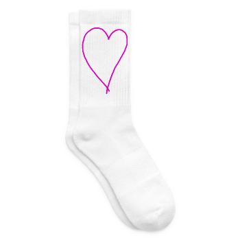 Pinkes Herz Geschenkidee Rosa  - Tennissocken - Weiß - Rechts
