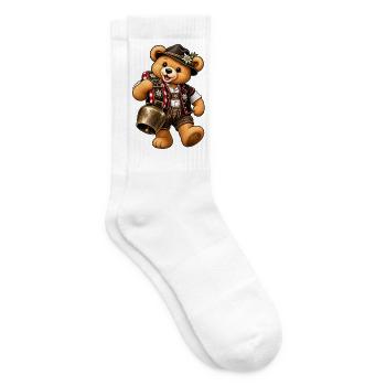 Trychler Bär – Schweizer Tradition & Brauchtum - Tennissocken - Weiß - Rechts