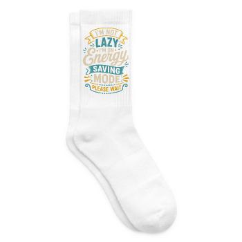 Nicht faul – Energiesparmodus aktiviert - Tennissocken - Weiß - Rechts
