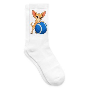 Chihuahua-Riesen-Tennisball - Tennissocken - Weiß - Rechts