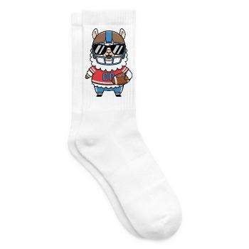 Lustiger Lama als American Football Spieler - Tennissocken - Weiß - Rechts