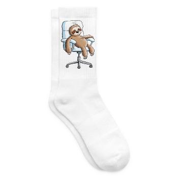 Faultier Büro Bürostuhl Arbeit Pause Office Humor - Tennissocken - Weiß - Rechts