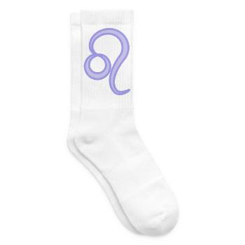 Löwisches Tierkreiszeichen Pastel Purple - Tennissocken - Weiß - Rechts