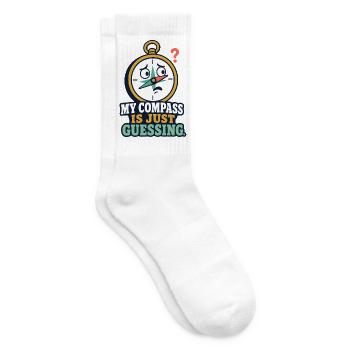 My Compass Is Just Guessing – Outdoor Humor - Tennissocken - Weiß - Rechts