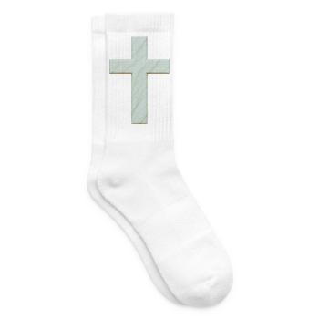 Marmorkreuz Kreuzprint - Tennissocken - Weiß - Rechts