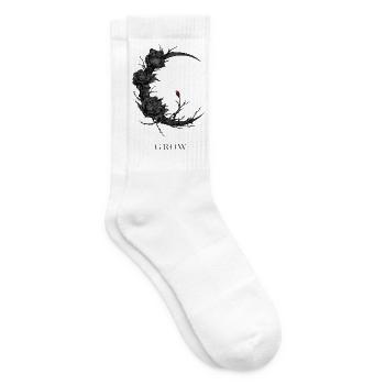 Dunkler Rosenmondkranz - Grow - Tennissocken - Weiß - Rechts
