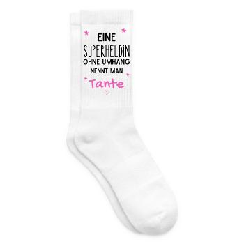 Tante Superheldin - Tennissocken - Weiß - Rechts