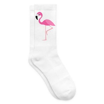 Rosa Flamingo Vektor-Print - Tennissocken - Weiß - Rechts