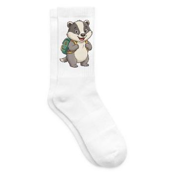 Waldfreund Dachs mit Rucksack - Tennissocken - Weiß - Rechts