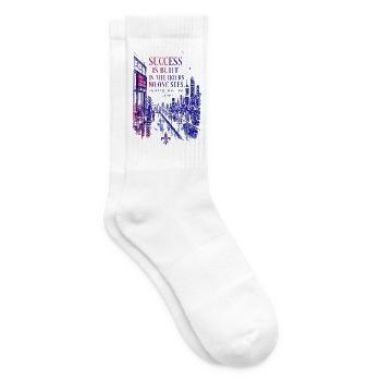 Success Quote – Focus, Discipline & Motivation - Tennissocken - Weiß - Rechts