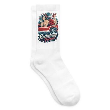 Rockabilly Forever Pin Up Girl Oldtimer Kleid - Tennissocken - Weiß - Rechts