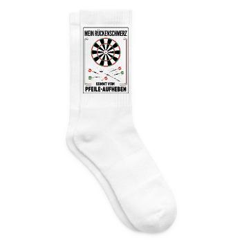 Mein Rückenschmerz kommt vom Pfeile aufheben Darts - Tennissocken - Weiß - Rechts