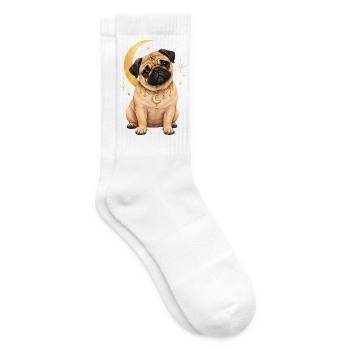 Mops Hund süßer Mops niedlicher Mops - Tennissocken - Weiß - Rechts