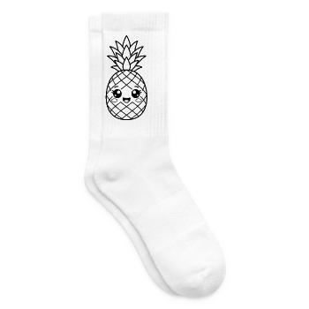 Süßes Kawaii-Ananaskind - Tennissocken - Weiß - Rechts