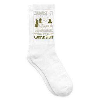 Camping Wohnmobil Camper Spruch Geschenk - Tennissocken - Weiß - Rechts