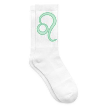 Löwen-Sternzeichen Pastellgrün - Tennissocken - Weiß - Rechts