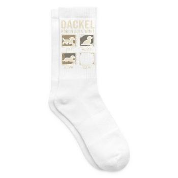 Dackel Hört Aufs Wort Sitz Platz Komm Bleib Hund - Tennissocken - Weiß - Rechts