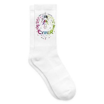Cyber Spirit Skull Neon – Halloween-Horror - Tennissocken - Weiß - Rechts