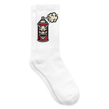 Oni Maske Spraydose Grafik - Tennissocken - Weiß - Rechts